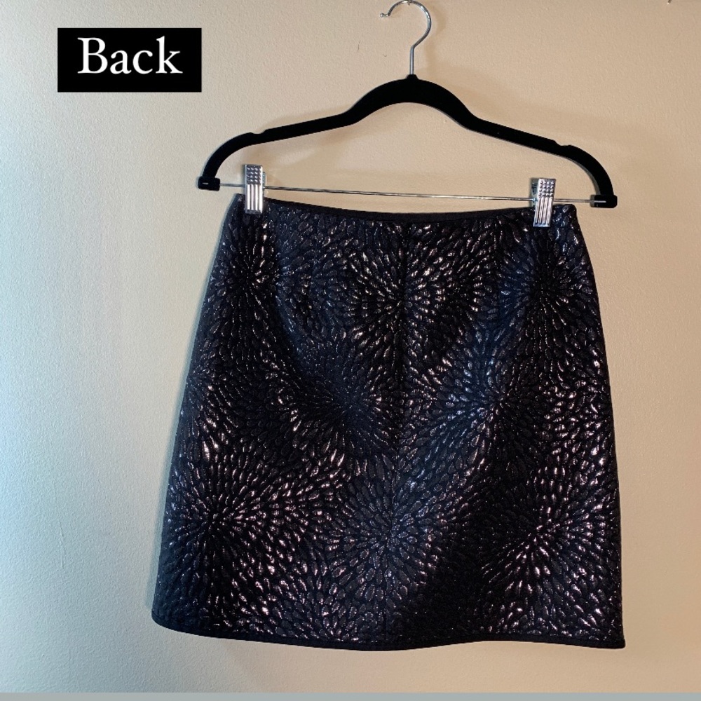 LOFT Petite holiday skirt, metallic black/silver shine - Picture 5 of 9